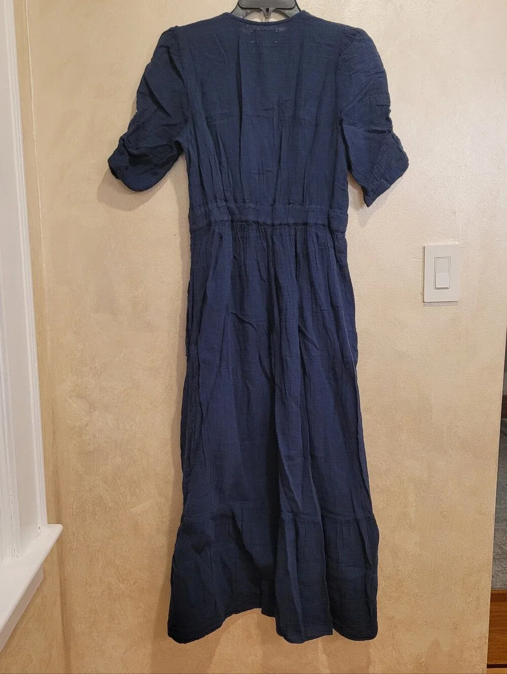 XIRENA BRINLEY COTTON MIDI DRESS IN NAVY
